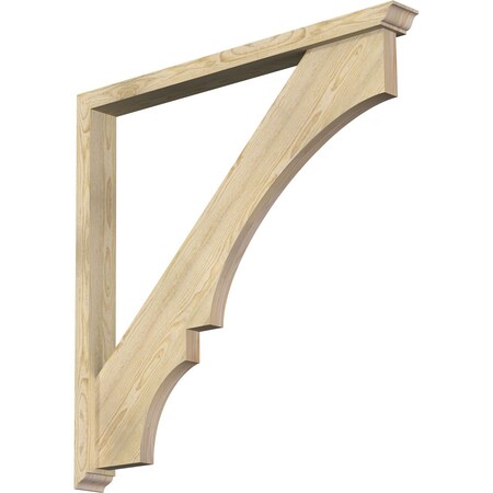 Ekena Millwork Balboa Traditional Rough Sawn Bracket w/ Offset Brace, Douglas Fir, 4"W x 42"D x 42"H BKT0402X42X42BOA01RDF